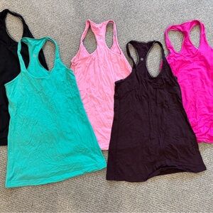 lululemon athletica Racerback Tank Tops - Black, Teal, Pink, Brown